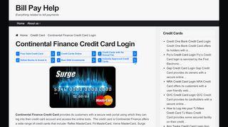 continental finance credit cards
