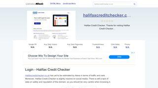 Halifax Credit Checker - Halifax Credit Checker: Login