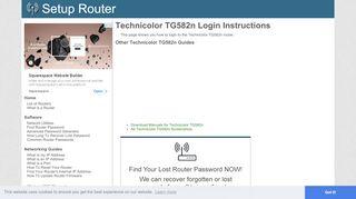 technicolor router tg582n manual