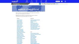 How do i search international on match com?